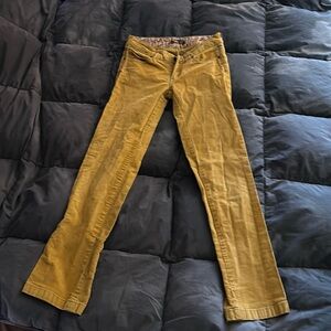 Prana mustard yellow corduroy pants